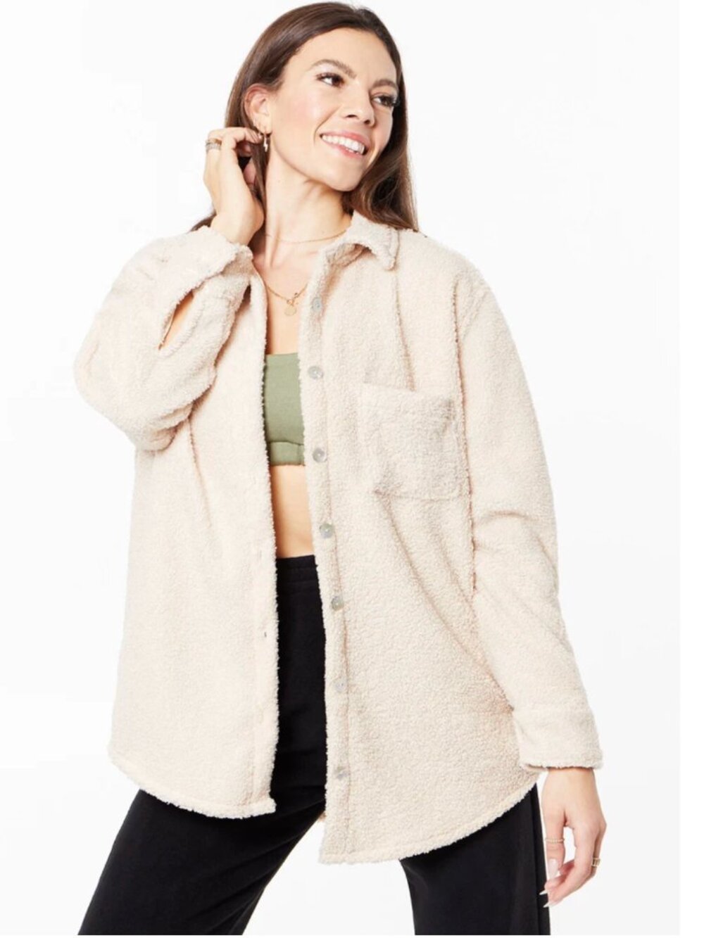 DONNI Sherpa shirt jacket S - Picture 11 of 15